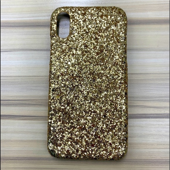 Gold Glitter Silicone Phone Case For iPhone XR - 6”x 4”x 0.5” - Picture 1 of 3